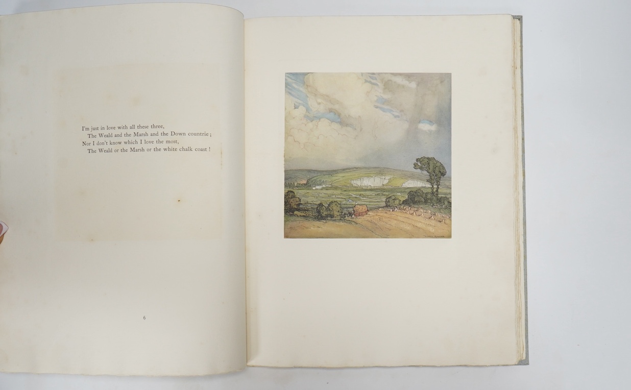 Kipling, Rudyard - Sea and Sussex from Rudyard Kipling's Verse. With an introductory poem ... Limited Edition 9 (of 500 large paper copies, signed by the author). 24 coloured and mounted plates (by Donald Maxwell); origi